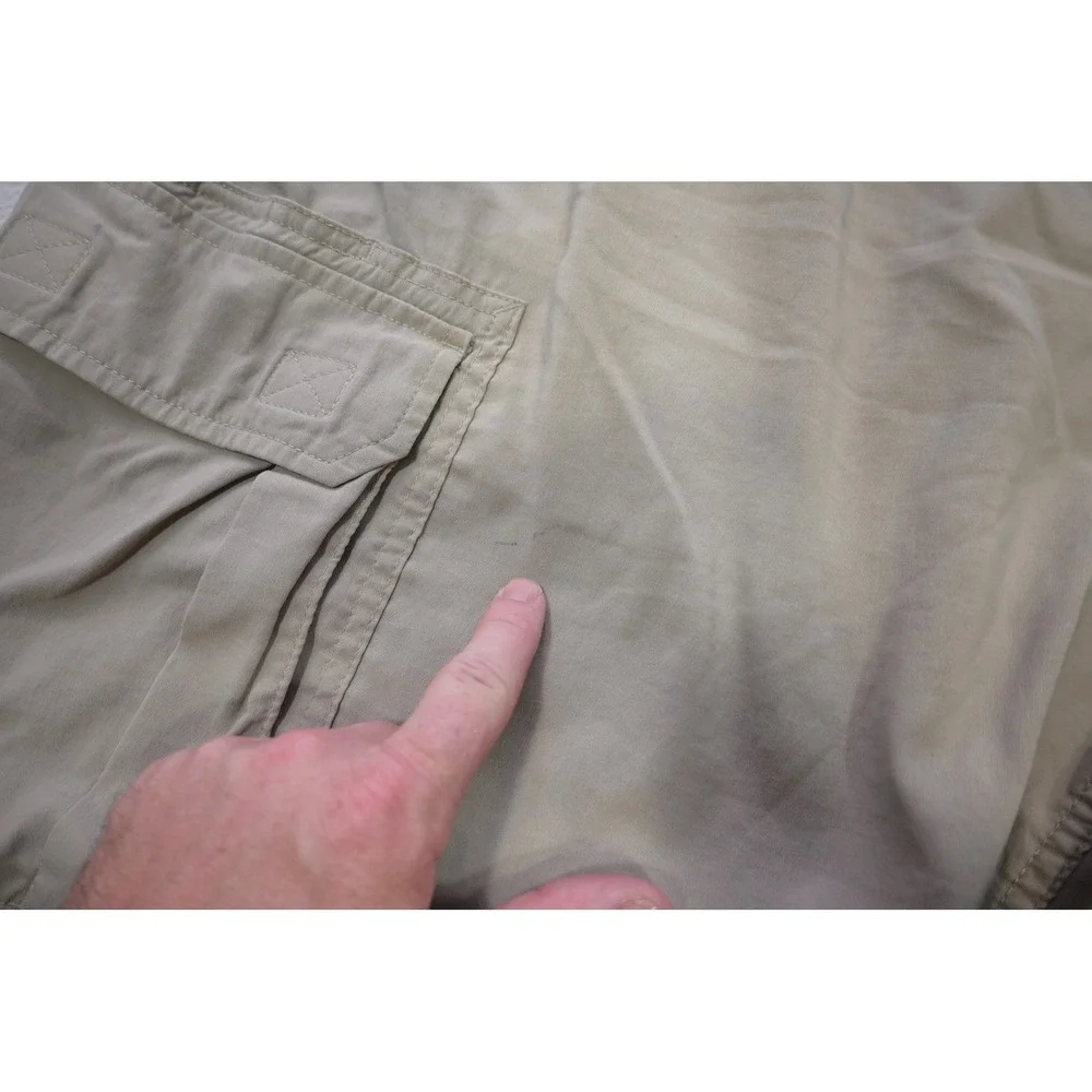 Duluth Trading Co Cargo Shorts Mens 42 Tan Khaki Utility Pocket Nylon Stretch
